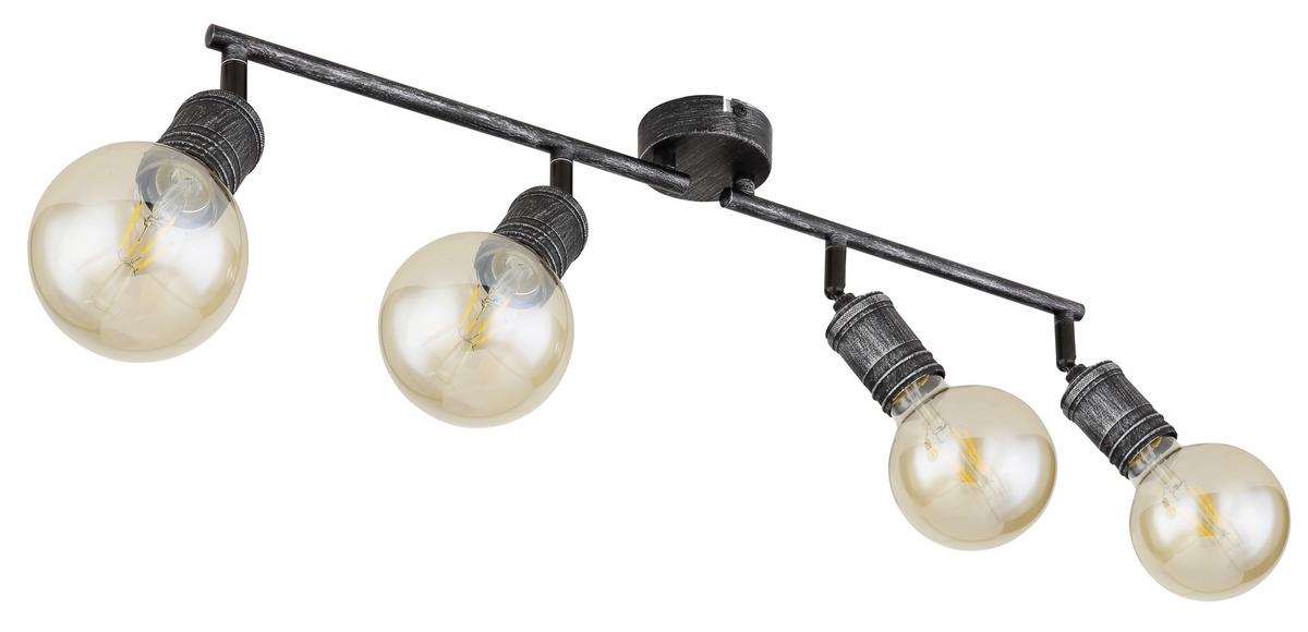 Strahler 4-Flammig verstellbar L: 60 cm - Nickelfarben, Basics, Metall (60/8/11cm) - Globo