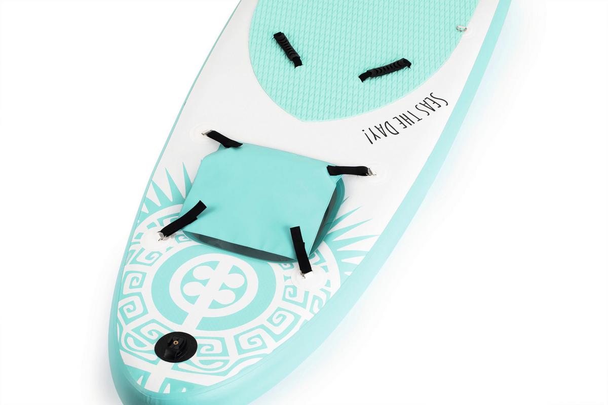 Stand-Up Paddle Aufblasbar Orange/Türkis/Weiß - Türkis/Orange, Basics, Kunststoff (385/81/15cm)