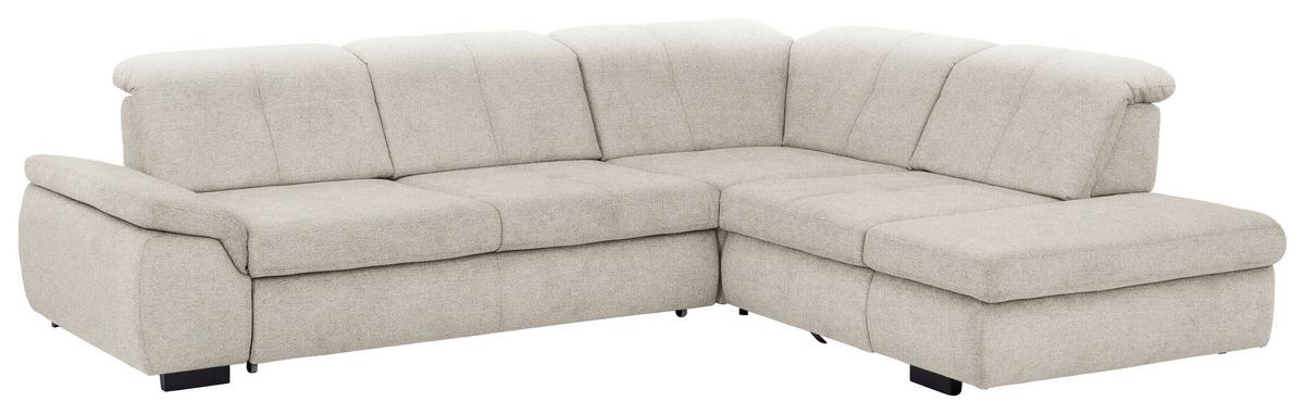 Sedací souprava MARTEN, pravá, bez funkcí a polštářů - černá/přírodní barvy, Moderní, textil (315/260cm)