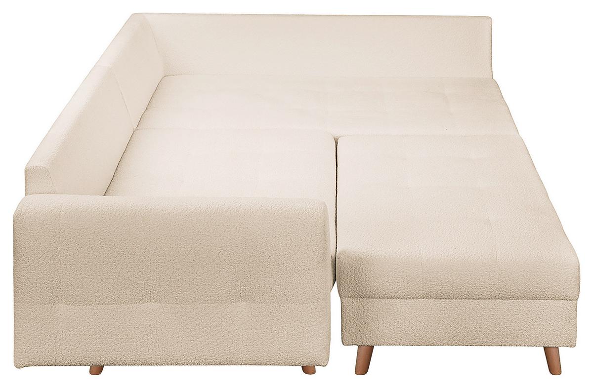 Ecksofa Ariella Weiß S: 231x161 cm - Naturfarben/Weiß, Design, Textil (231/161cm) - Livetastic