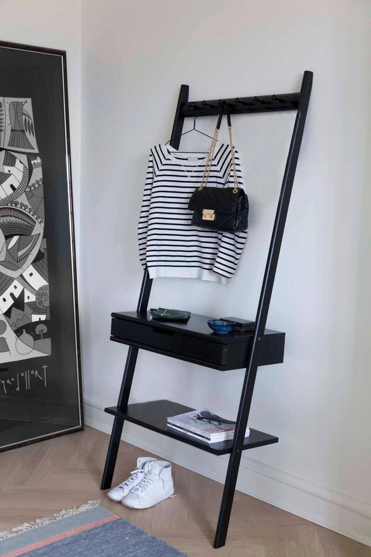 Garderobenpaneel Noble Wandständer - Schwarz, Natur, Holz (70/180/35cm) - MID.YOU