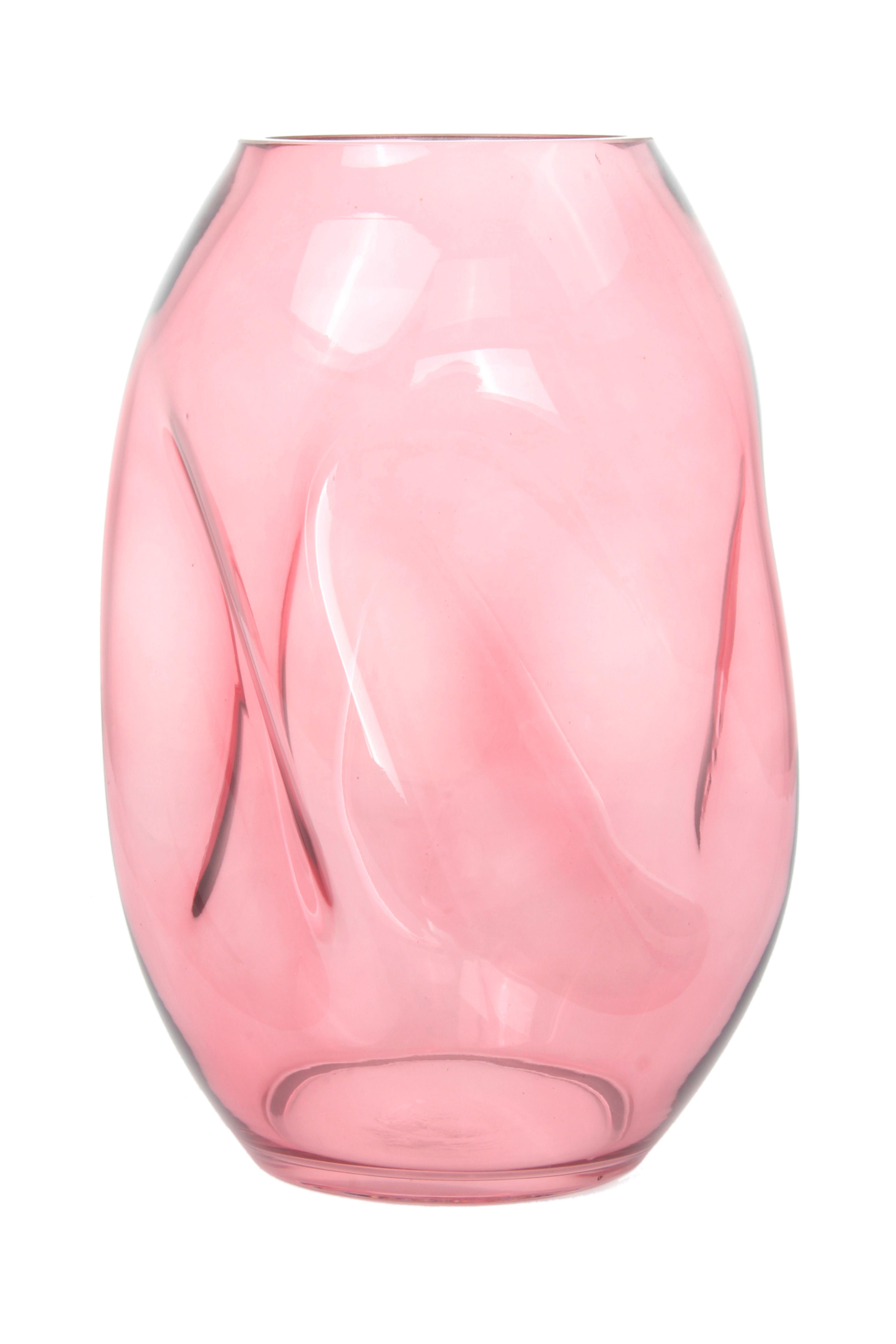 Vase Sidney Zylindrisch Glas Rosa H: 25 cm - Rosa, Design, Glas (15/25/15cm)