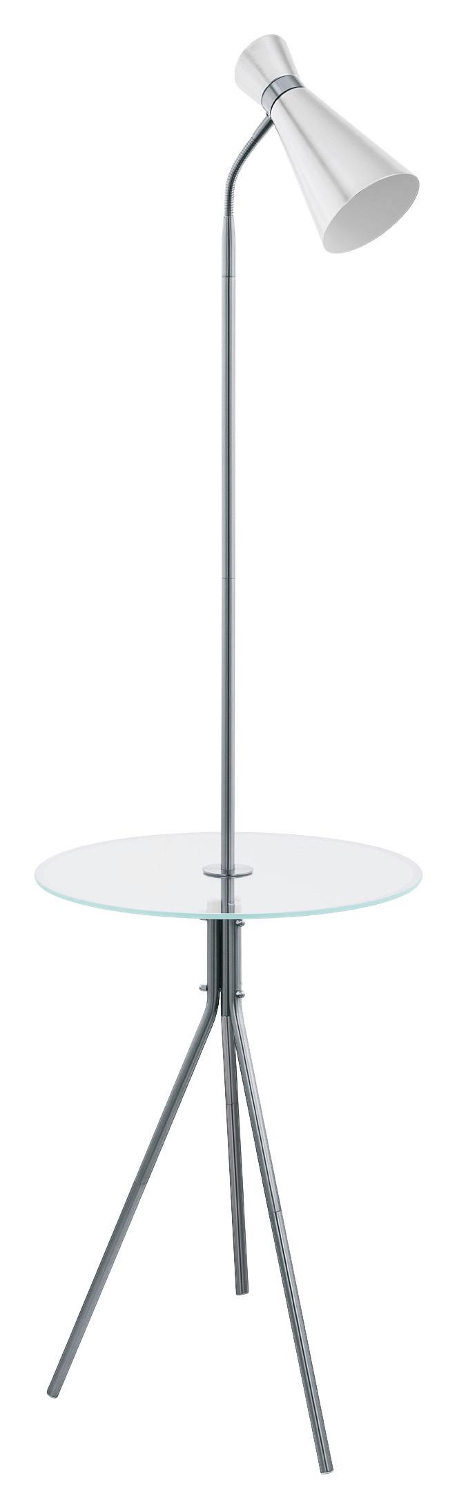 Stehlampe Policara Silber Mit Glasablage