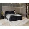 Boxspringbett mit Topper 180x200 Isla - Buchefarben/Schwarz, Basics, Holz/Holzwerkstoff (180/200cm) - Livetastic