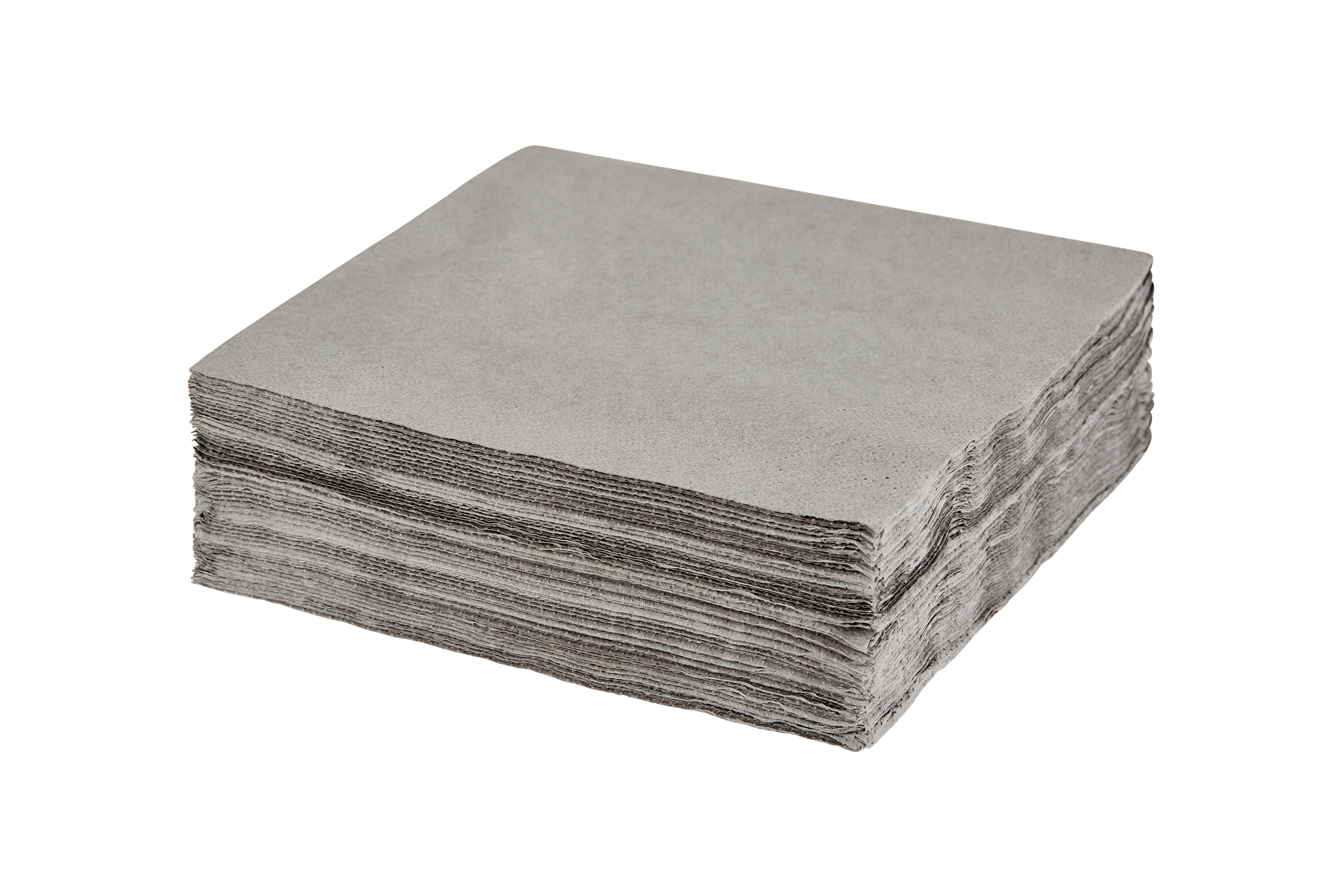Serviette Lavenia Einfarbig Grau 50 Stk., 33x33 cm - Grau, MODERN, Papier (33/33cm) - Luca Bessoni