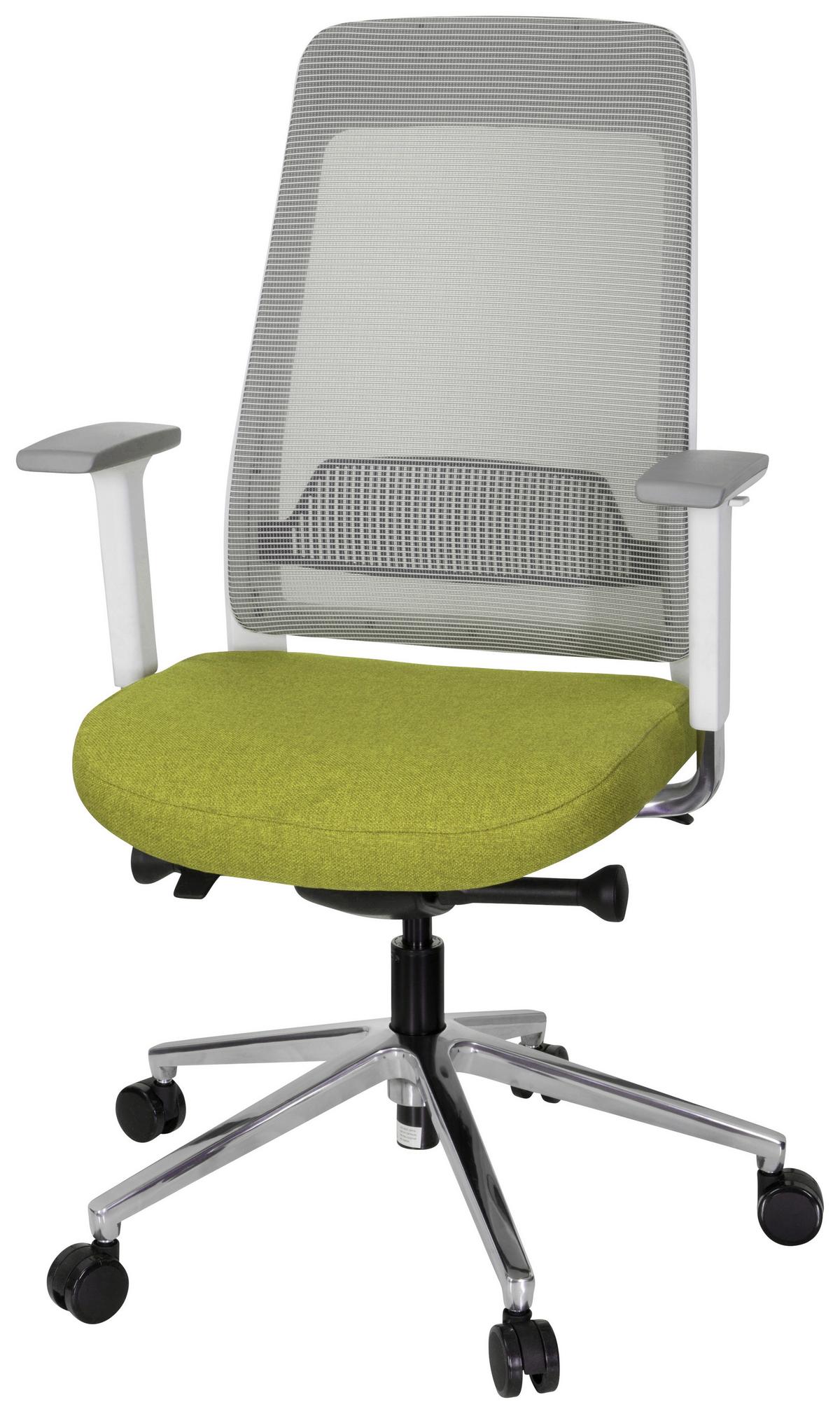 Drehstuhl Chiaro T2 White Grau/grün/weiß - Weiß/Grau, MODERN, Kunststoff/Textil (67/118/63cm) - MID.YOU