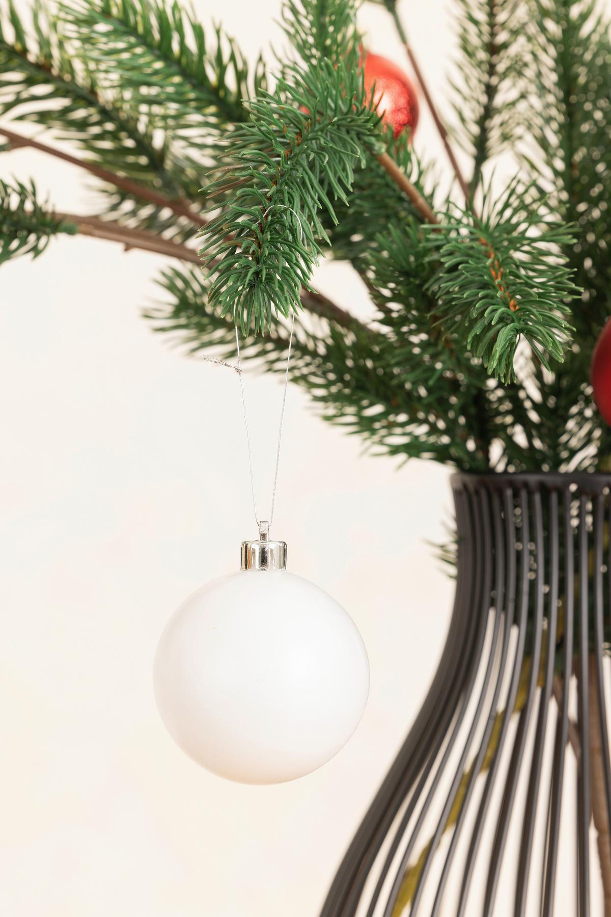 Christbaumkugel-Set Julia - Weiß, KONVENTIONELL, Kunststoff (6cm) - Luca Bessoni