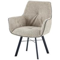 Armlehnstuhl Allie 125 Beige - Beige, Design, Textil/Metall (64/91/61cm) - Kayoom