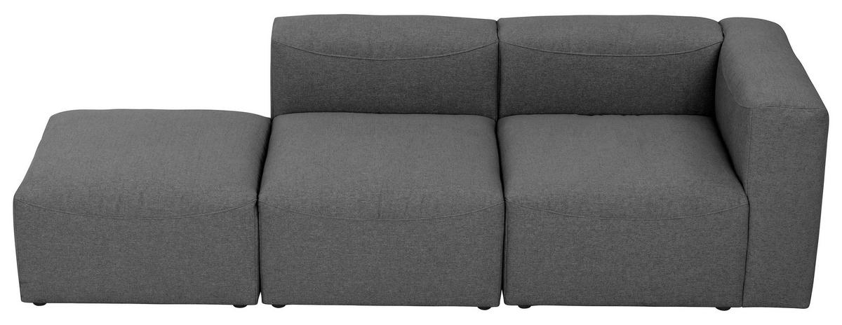 Ottomane Lena Anthrazit mit Echtem Rücken - Anthrazit, Design, Textil (250/73/100cm) - Max Winzer
