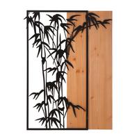Wanddeko Bamboo Iron Naturfarben, Schwarz B: 58 cm - Schwarz/Naturfarben, Basics, Holzwerkstoff/Metall (58/80/2cm)