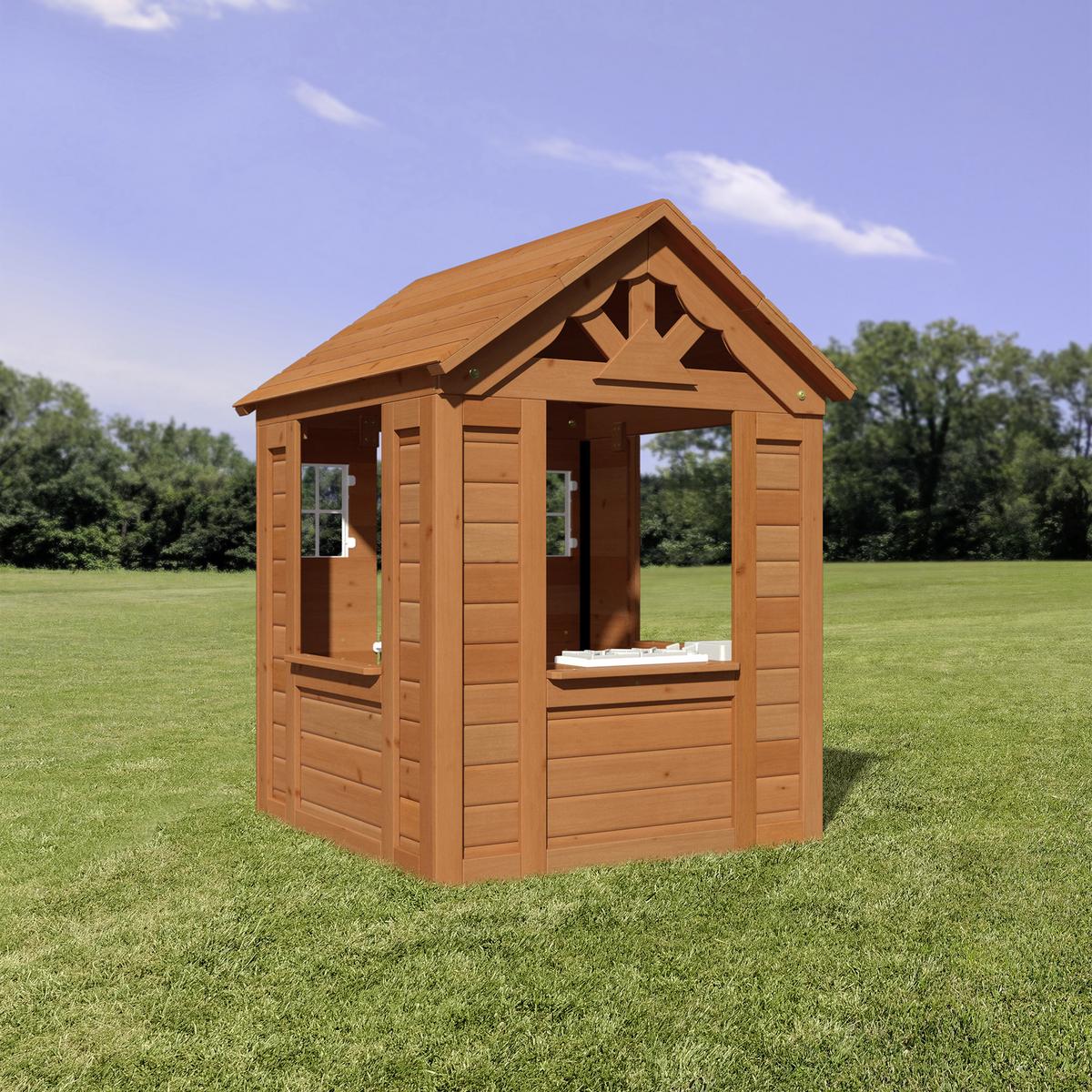 Domek pro děti TIMBERLAKE - světle hnědá, Moderní, dřevo (107/140/117cm)