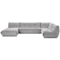 Wohnlandschaft Giselle Grau Cord - Grau, Trend, Textil (185/390/210cm) - Livetastic