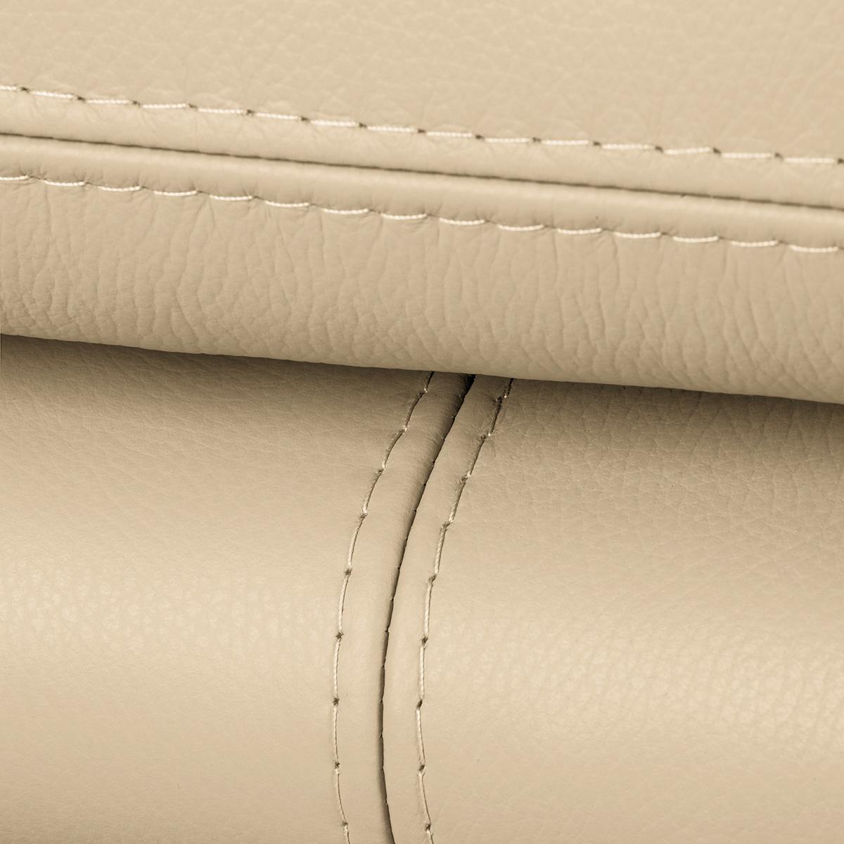 2,5-Sitzer Comodo Echtleder Beige B: 197 cm - Beige/Silberfarben, Design, Leder (197/90/88cm) - Livetastic