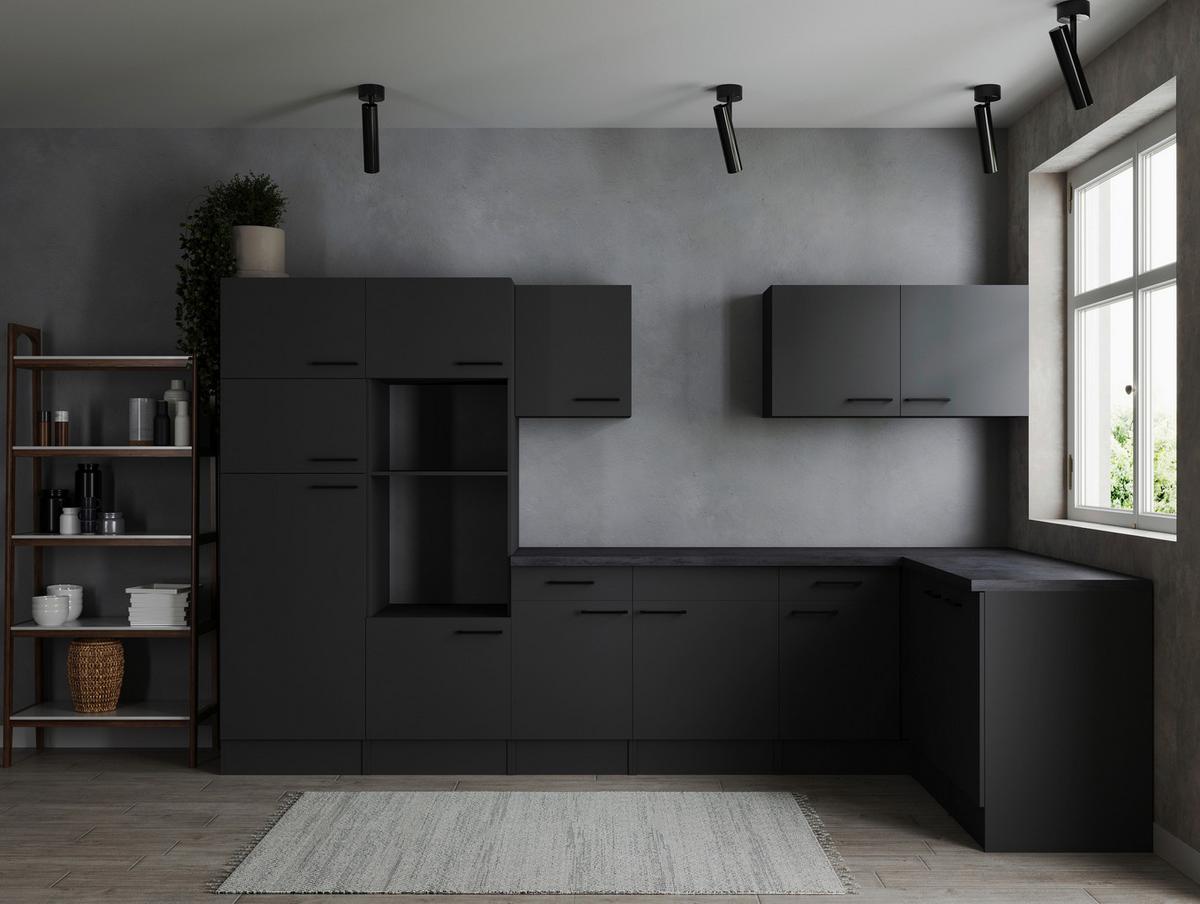 Eckküche Oliver Dunkelgrau S: 340x172cm - Dunkelgrau/Grau, Design, Holzwerkstoff (340/172cm) - Respekta