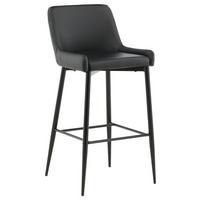 Barhocker-set Plaza Schwarz B: 48 Cm - Schwarz, Design, Kunststoff/Textil (48/105/57cm) - Livetastic