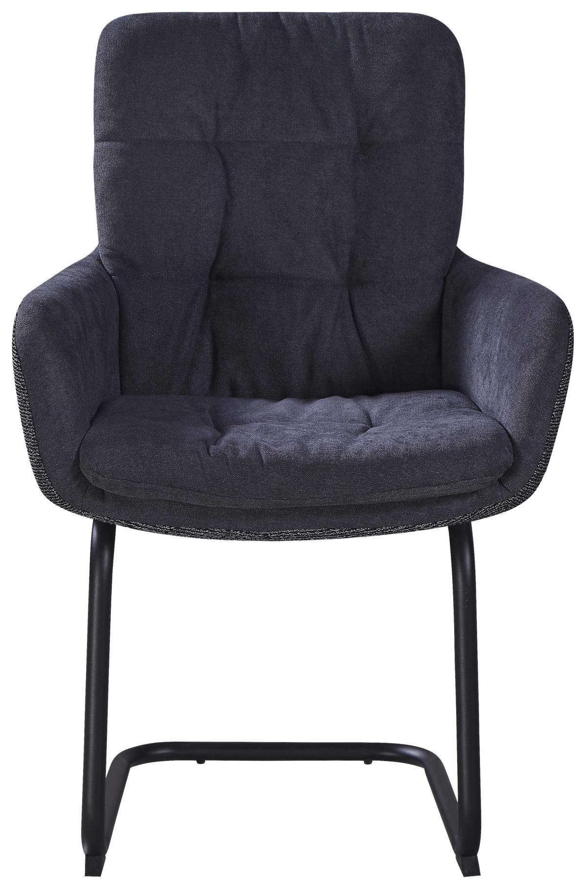 ŽIDLE S PODRUČKAMI NOVA - šedá/černá, Moderní, kov/textil (61/91/65cm) - Premium Living