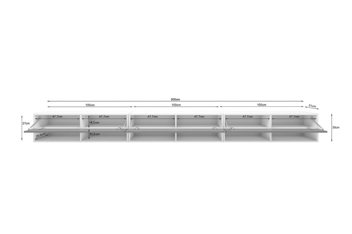 Lowboard A300 Beige-Kaschmir B: 300 cm - Kaschmir/Beige, Trend, Holzwerkstoff (300/27/31cm)