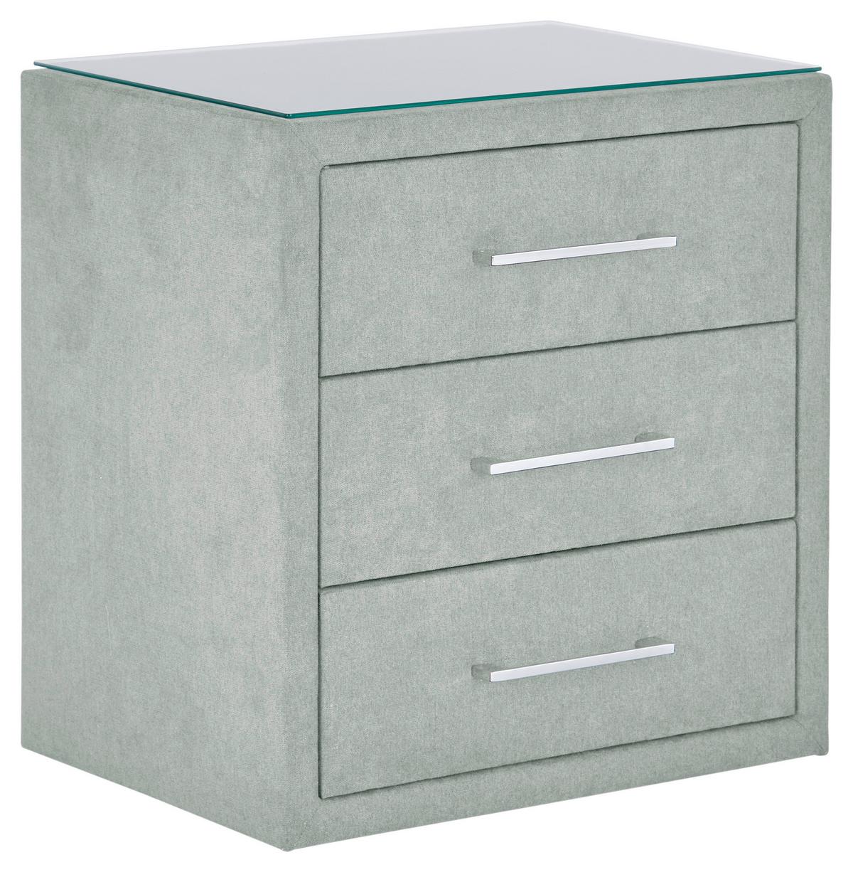 Nachtkästchen Hellgrau H: 60 Cm Kleopatra - Hellgrau, KONVENTIONELL, Holzwerkstoff/Kunststoff (56/60/41cm) - Ondega