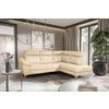Ecksofa Luna Teilleder Beige 242x194 - Chromfarben/Beige, Design, Leder/Textil (242/194cm) - Livetastic