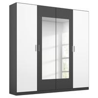 Drehtürenschrank Mit Spiegel 181cm Borneo, Grau/weiß - Weiß/Grau, Basics, Holzwerkstoff (181/210/54cm) - Rauch Möbel