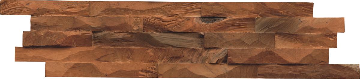 Wandverkleidung Teak Diamond Natur - Braun, Basics, Holz (61/15/2cm)