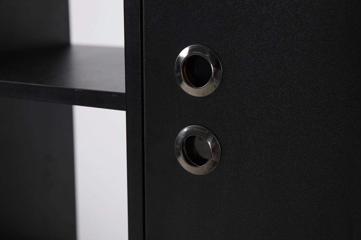 Regal Schwarz B: 72,5cm - Schwarz/Naturfarben, Design, Holzwerkstoff (72,5/154/35,5cm) - Livetastic