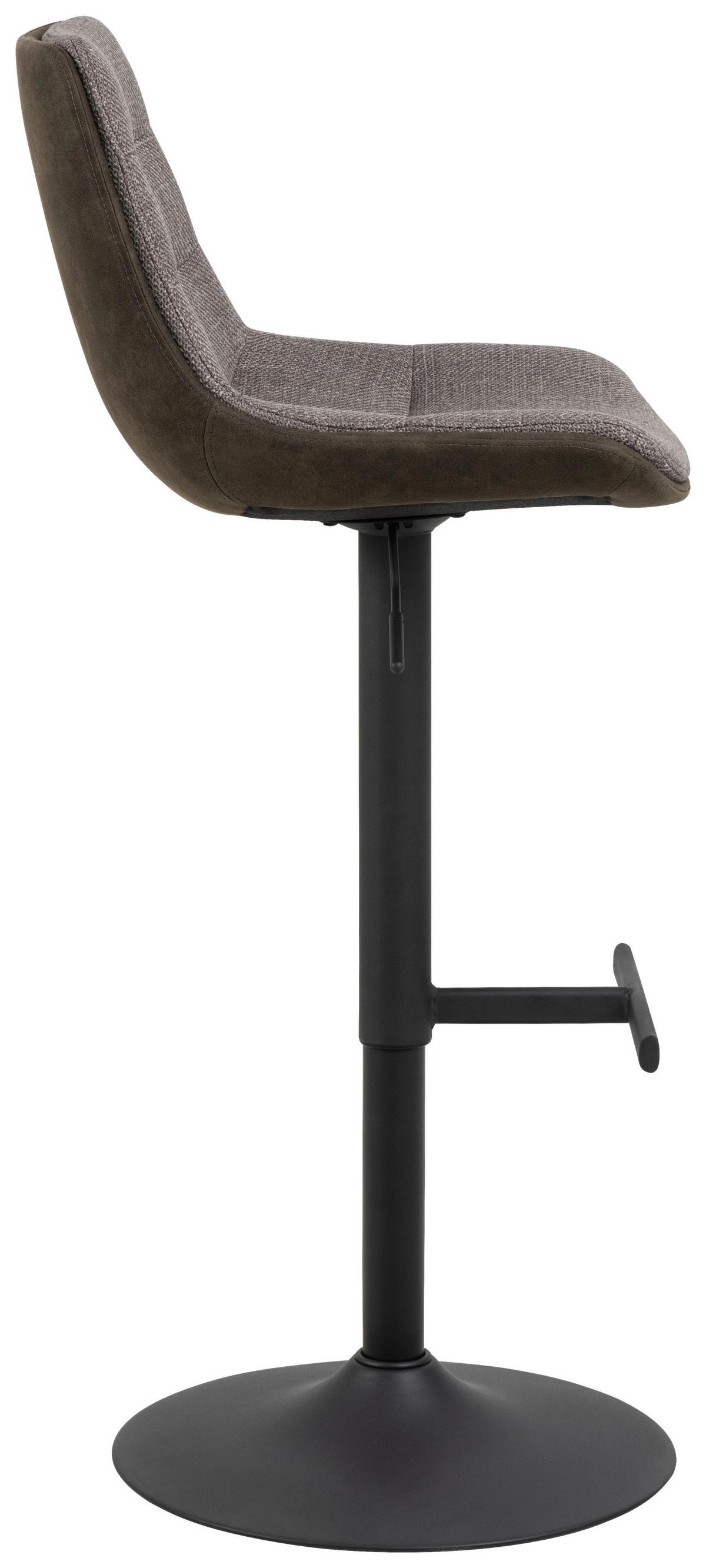 Barhocker Adisa - Anthrazit/Graubraun, Design, Textil/Metall (47/95/52,5cm) - MID.YOU