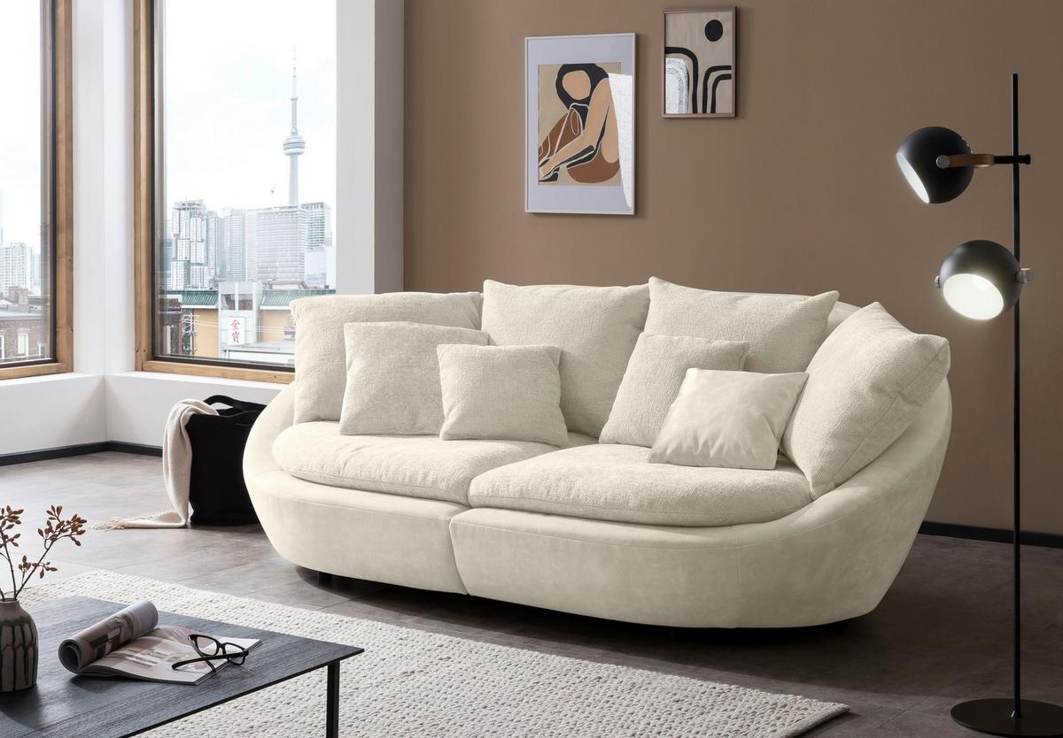 BIGSOFA MAUI - Beige/Hellgrau, MODERN, Textil (280/87/131cm) - Trendmanufaktur