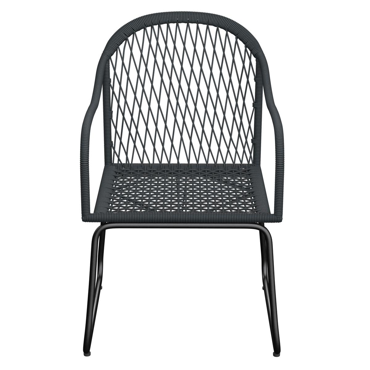 Gartenstuhl Melia Carbonstahl - Anthrazit/Schwarz, MODERN, Kunststoff/Metall (58/86/60cm) - Beldano
