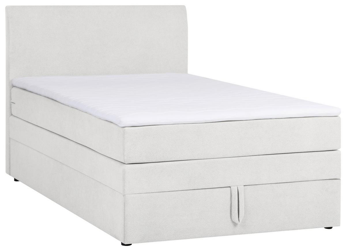 Boxspringbett Mit Topper & Bettkasten 90x200 Cm Wickie - Hellgrau/Schwarz, KONVENTIONELL, Holz/Textil (90/200cm)