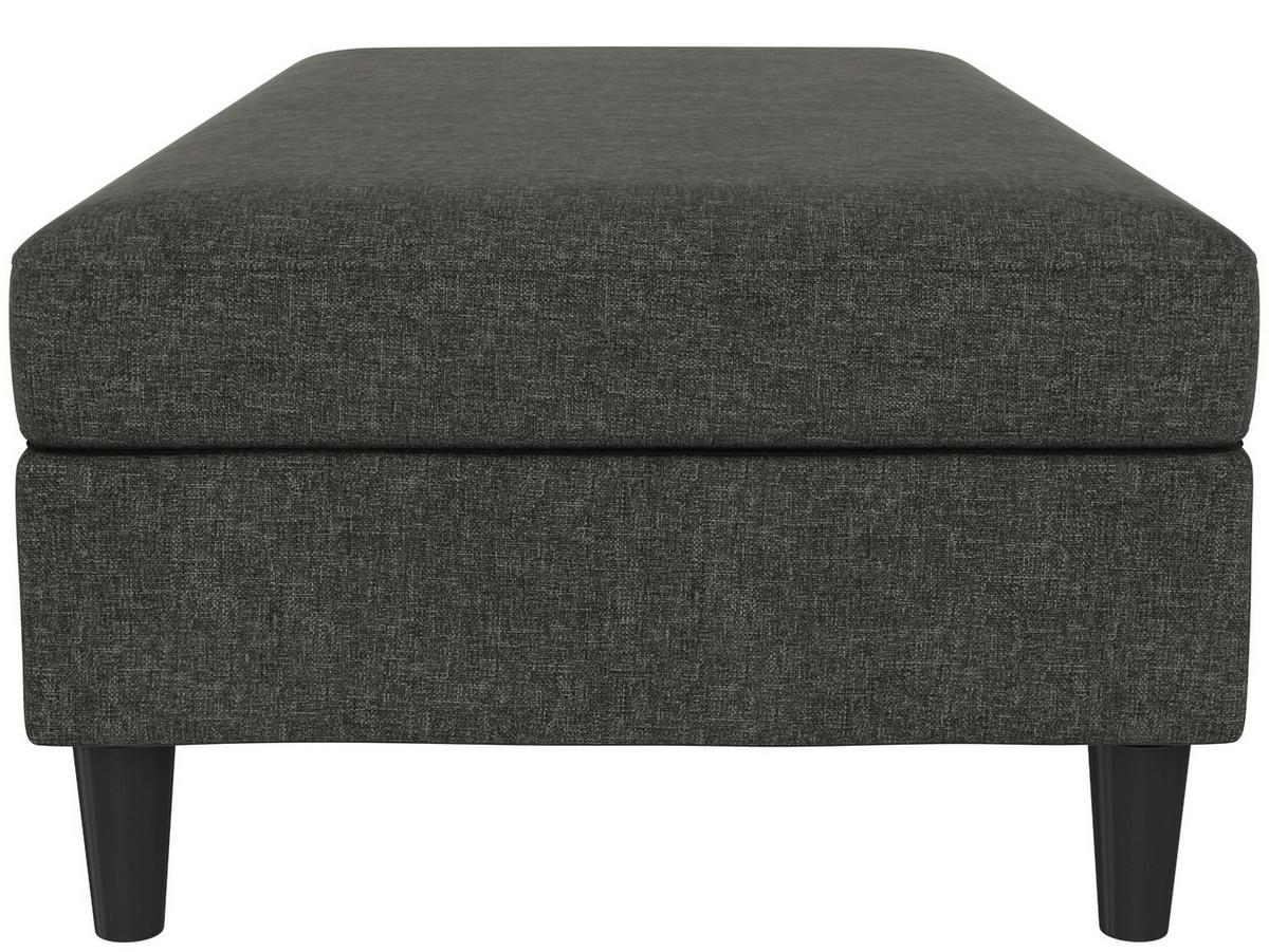 Hocker Hannover Anthrazit, mit Stauraum - Anthrazit/Schwarz, Basics, Textil (130/43/69cm) - Livetastic