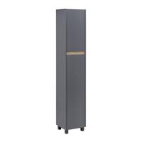 Vysoká skříňka MASSIMO tm.šedá/dřevodekor - šedá/barvy stříbra, Moderní, plast (33/175/30cm) - Bessagi Home