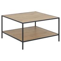 Konferenční stolek SEAFORD  80cm - černá/barvy dubu, Moderní, kov/kompozitní dřevo (80/45/80cm)