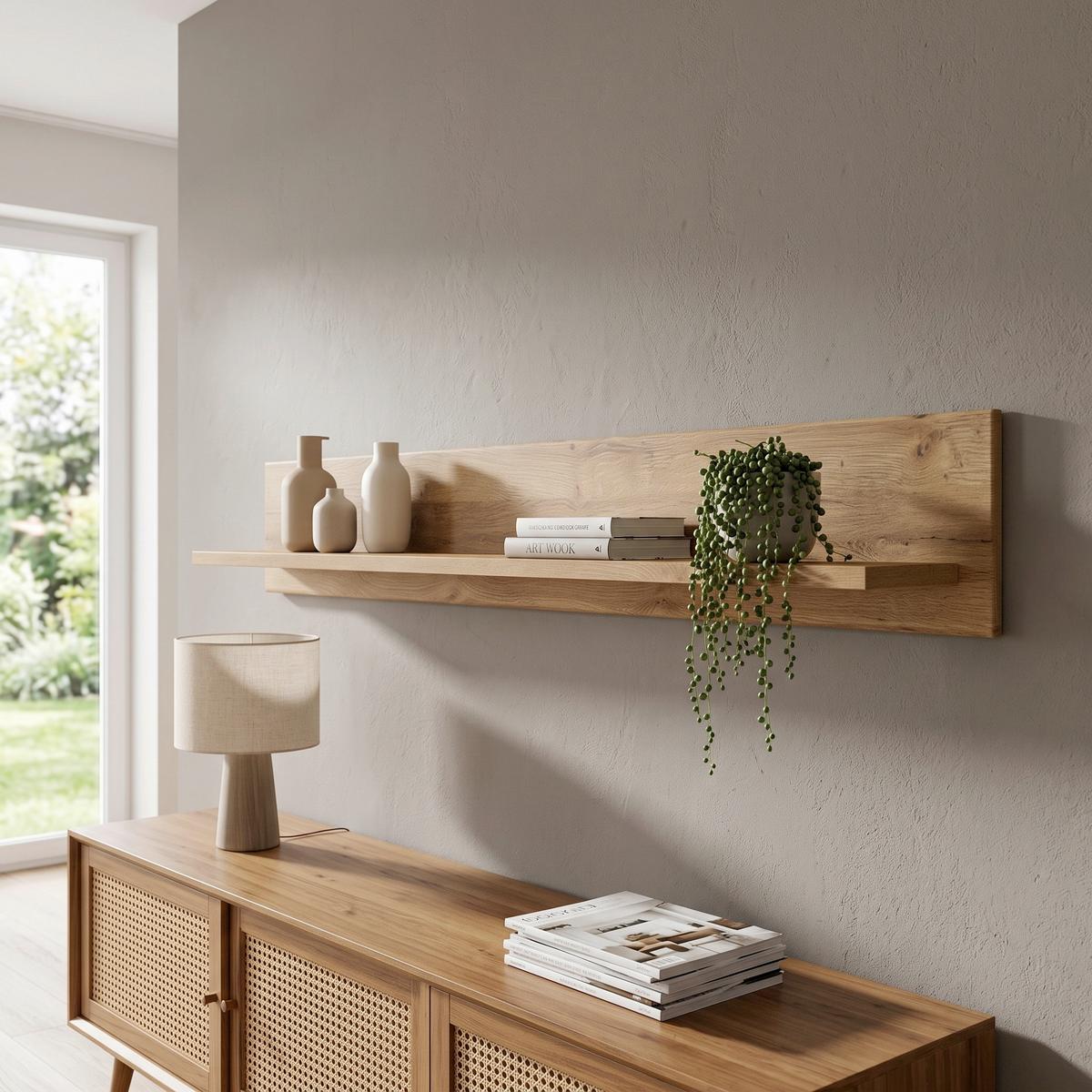 Wandregal Cortina Eichefarben Dekor B: 157 cm - Eichefarben, MODERN, Holzwerkstoff (157/19,6/21,9cm)