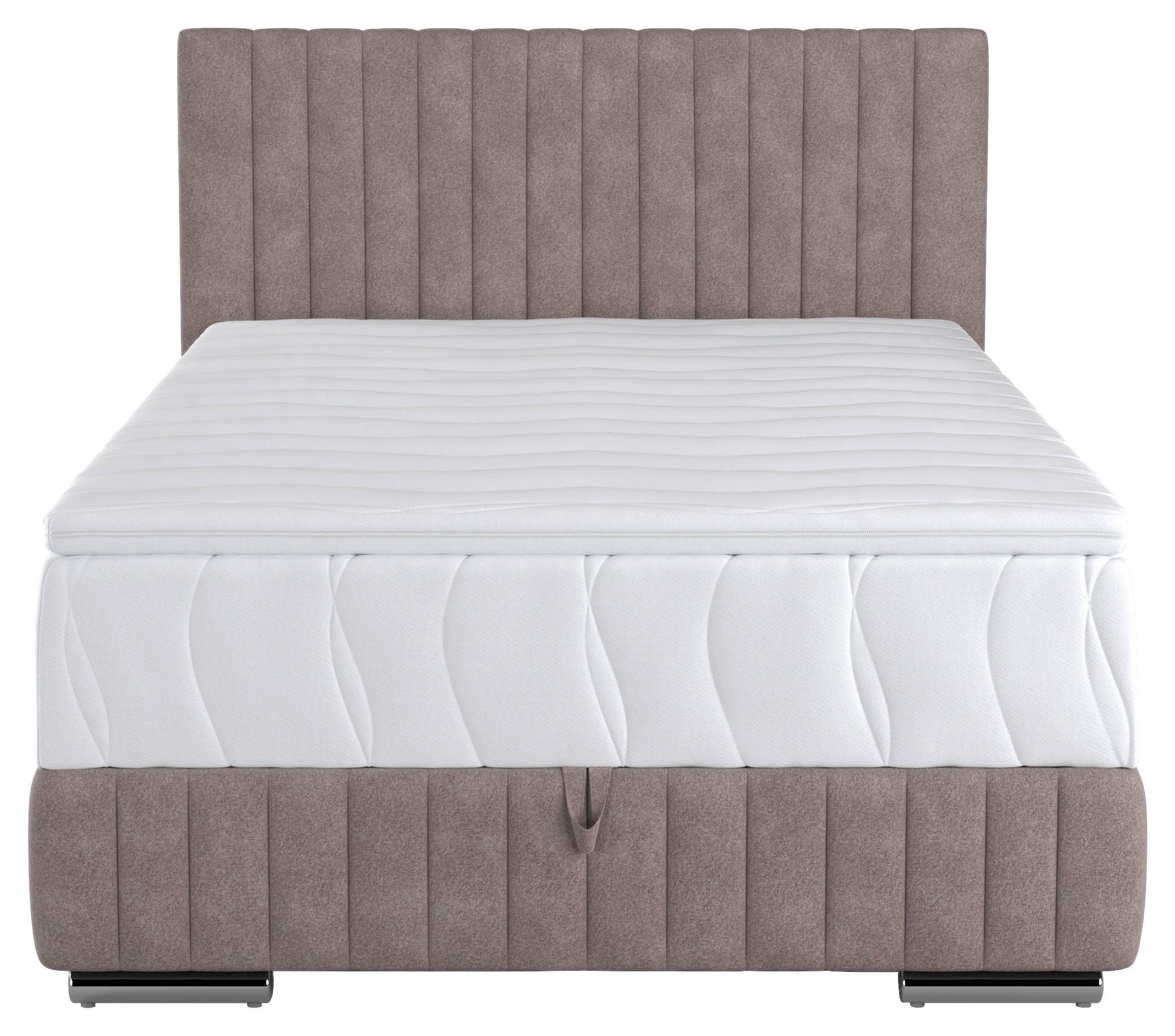 Boxspring-ágy Beetle 140/200 Cm - szürke, Modern, faalapú anyag/textil (140/200cm)