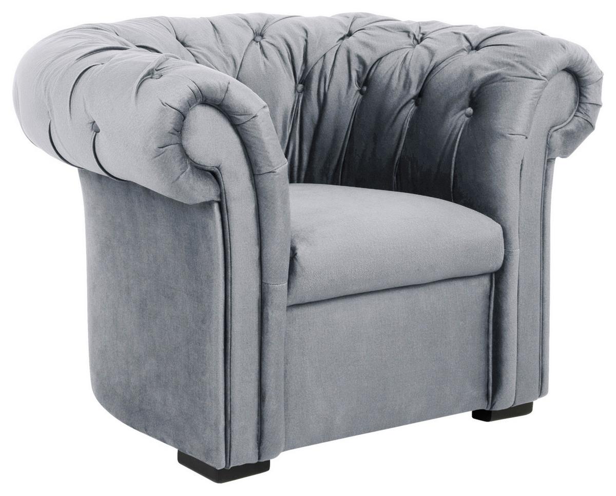 Chesterfield-sessel Cupido - Schwarz/Grau, Design, Textil (114/78/91cm) - MID.YOU