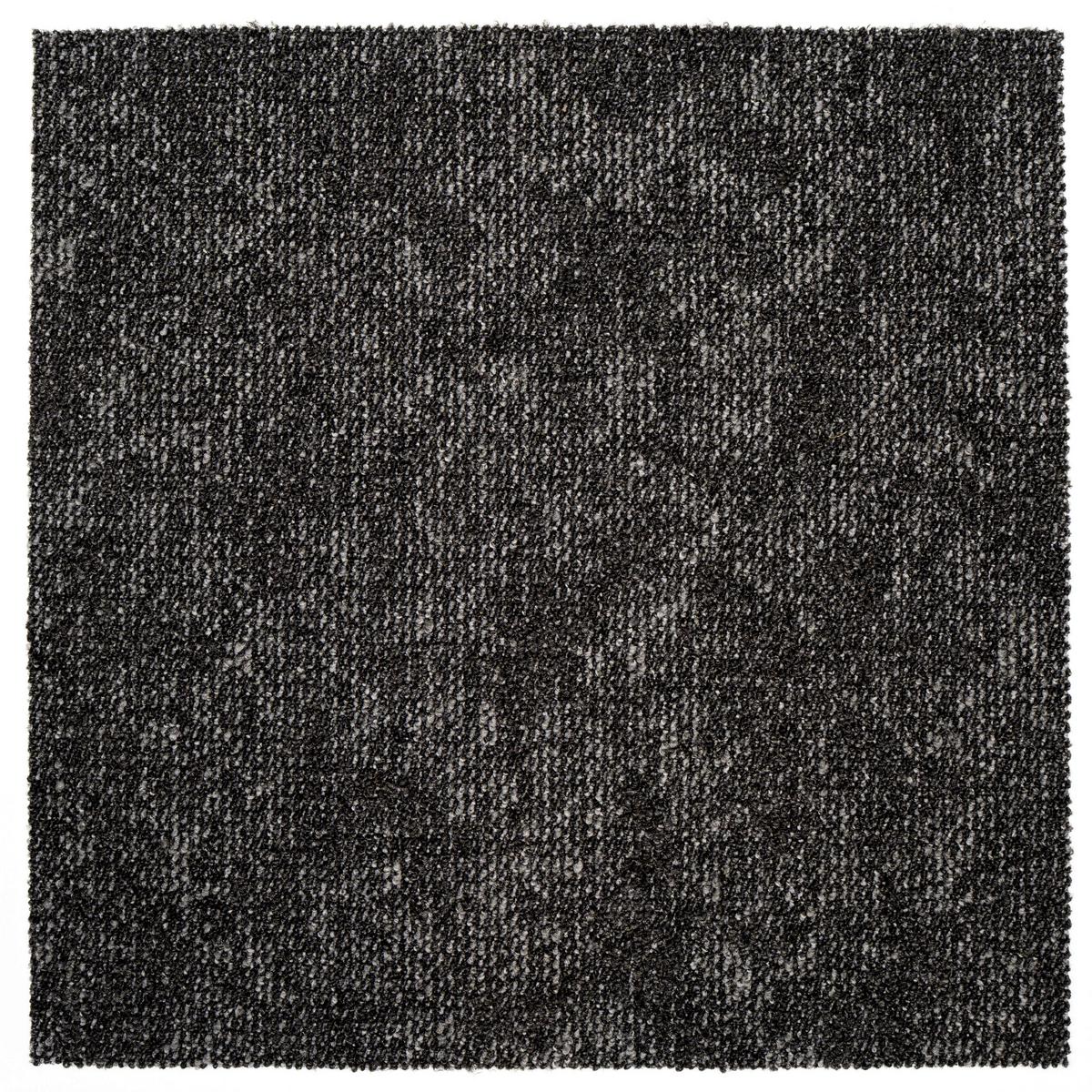 Teppichfliese Dunkelgrau Marble 50x50 cm Florhöhe 3 mm - Dunkelgrau, Basics, Textil (50/50cm)