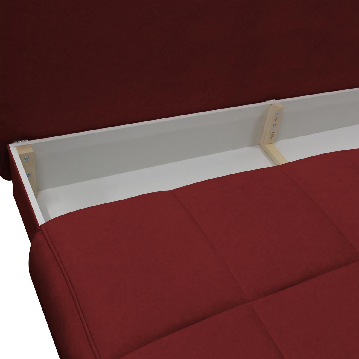 Schlafsofa Zoom Bordeaux B: 200 cm - Bordeaux/Goldfarben, Design, Textil (200/90/97cm) - MID.YOU