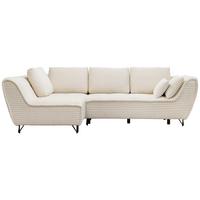 Rohová sedačka COCOLI, ľavá, krémová - čierna/krémová, Modern, textil/plast (173/284cm)