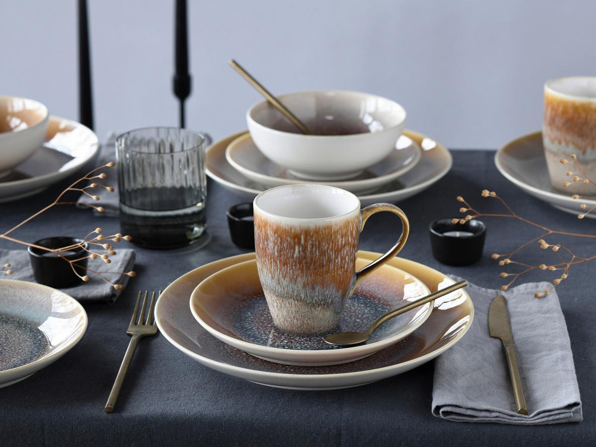 Kombiservice Caldera Sandfarben/weiß 16--Teilig - Sandfarben/Weiß, Basics, Keramik - Creatable