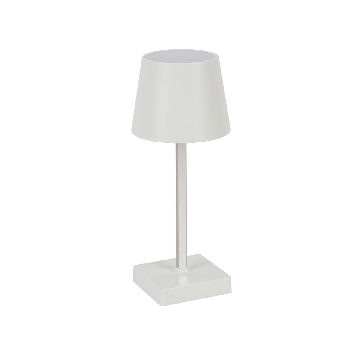 Tischlampe Borka dimmbar Weiß - Weiß, MODERN, Kunststoff/Metall (10,5/26cm) - Luca Bessoni