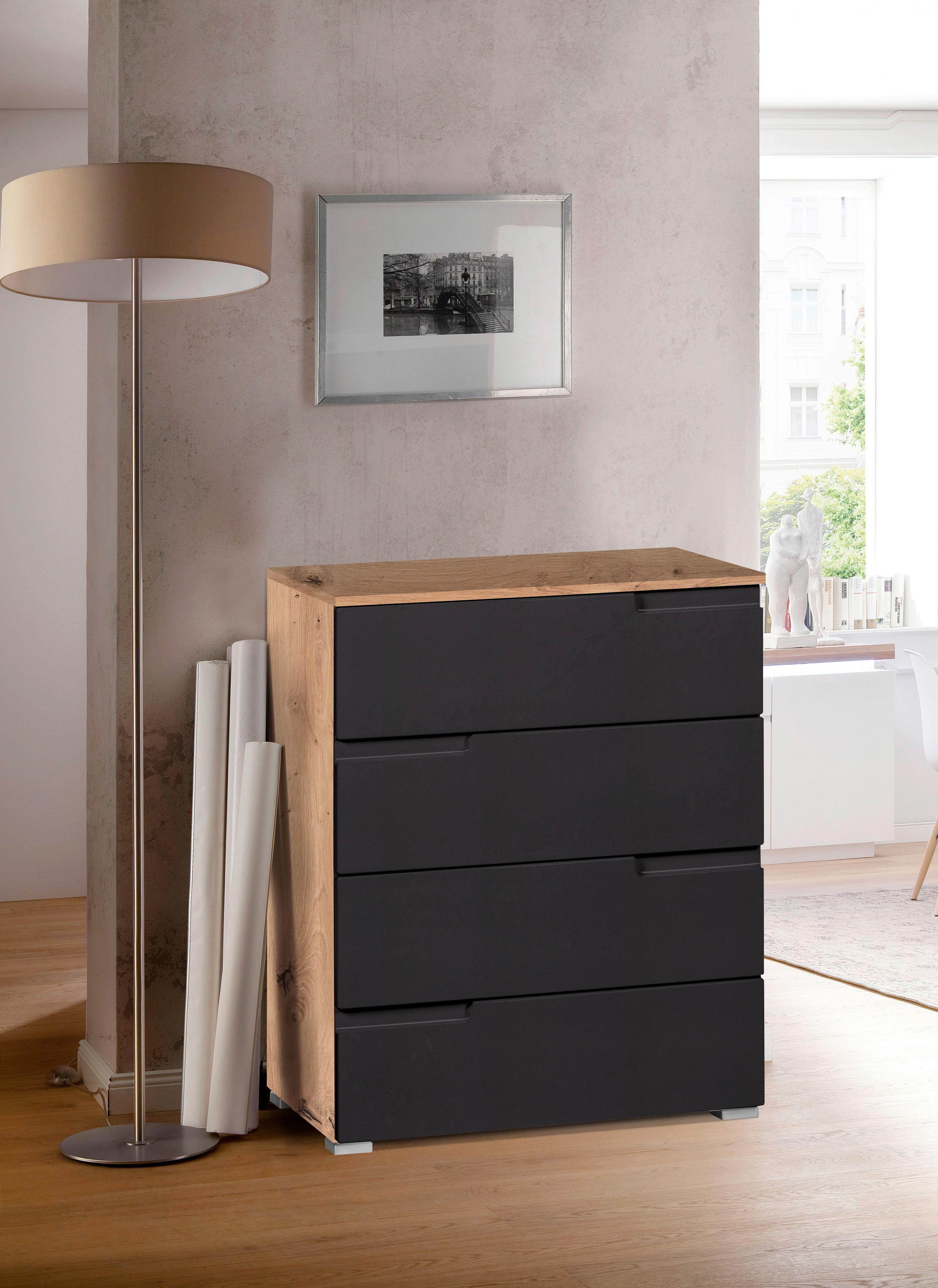 Komód Moon 1 65/80 Cm - Artisan tölgy/antracit, Modern, faalapú anyag (65/80/40cm)