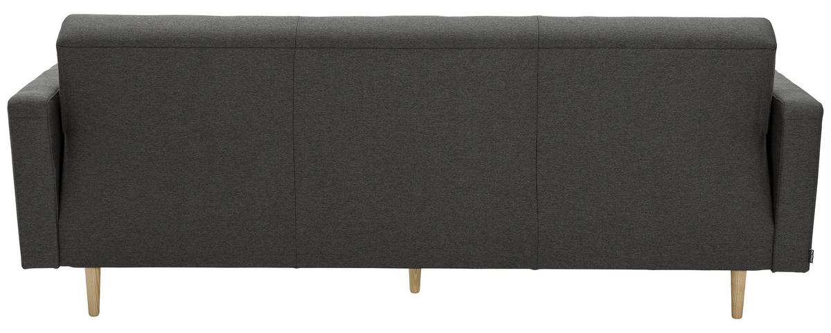 3-Sitzer-Sofa + Schlaffunktion Jasmin mit Armlehnen Anthrazit - Eschefarben/Anthrazit, MODERN, Textil (224/81/83cm) - Max Winzer