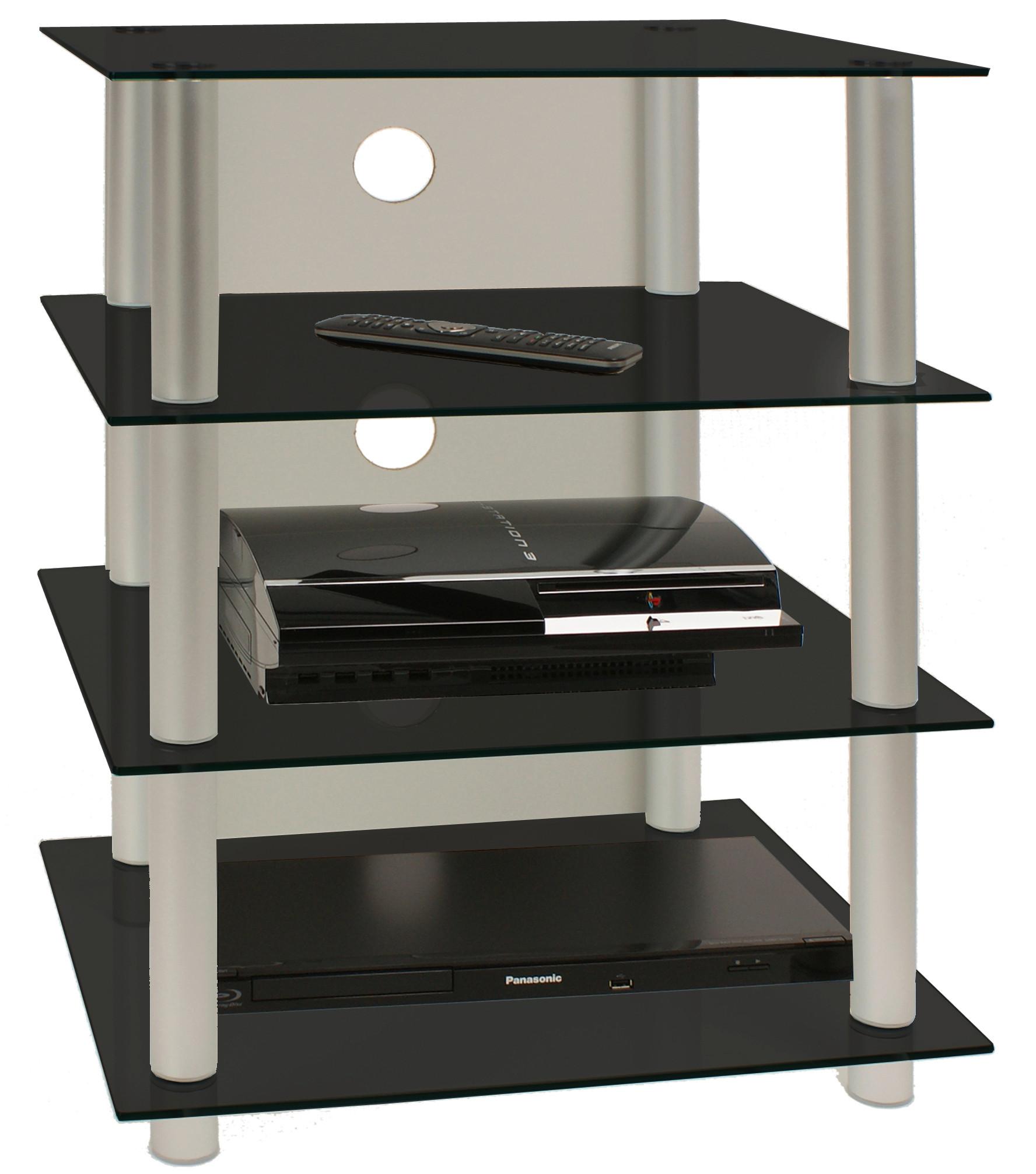 Phonotisch Blados B: 54 Cm Schwarz/silberfarben - Silberfarben/Schwarz, KONVENTIONELL, Glas/Metall (54/70/45cm) - MID.YOU