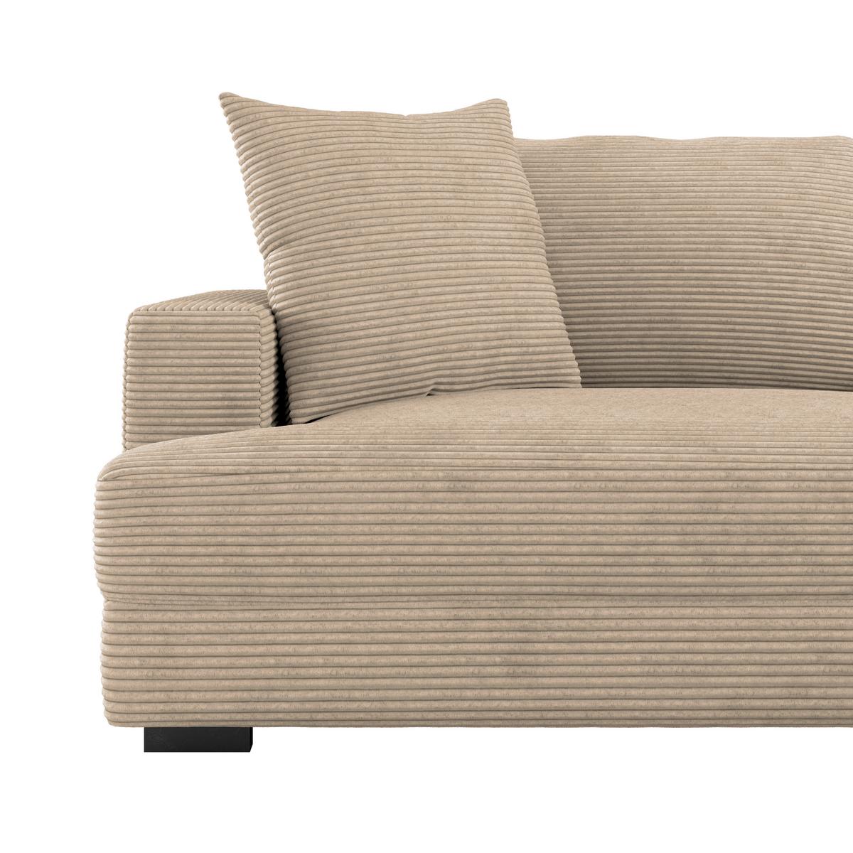 Big Sofa Pelle Mit Kissen B: 261 Cm Taupe - Taupe/Wengefarben, Trend, Textil (261/124cm) - Luca Bessoni