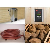 Saunaofen Set 3,6 Kw, Os, 230 V - Alufarben, MODERN, Metall (32,5/51/41cm)