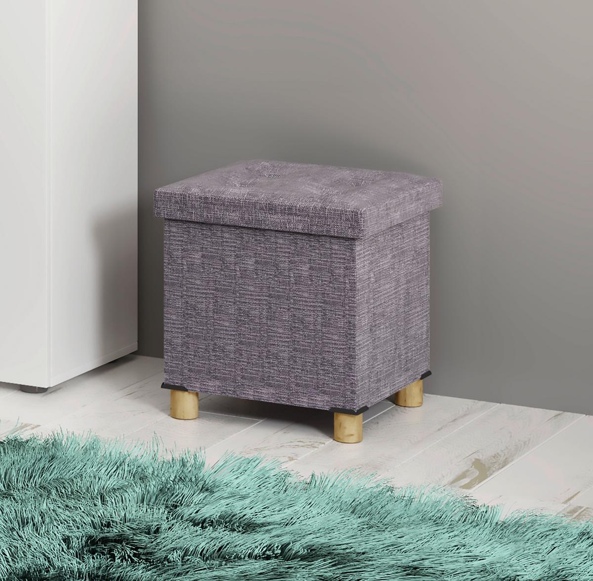 Sedací box SIZOS M světle šedá - světle šedá/hnědá, Moderní, kompozitní dřevo/textil (38/40/38cm) - MID.YOU