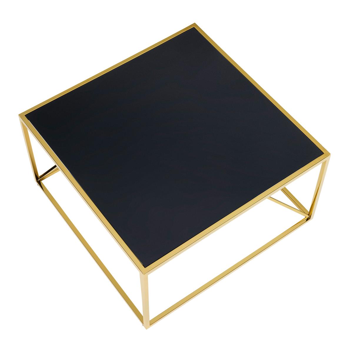 KONFERENČNÝ STOLÍK ANGEL II - čierna/zlatá, Modern, kov/sklo (70/70/38cm) - Mömax