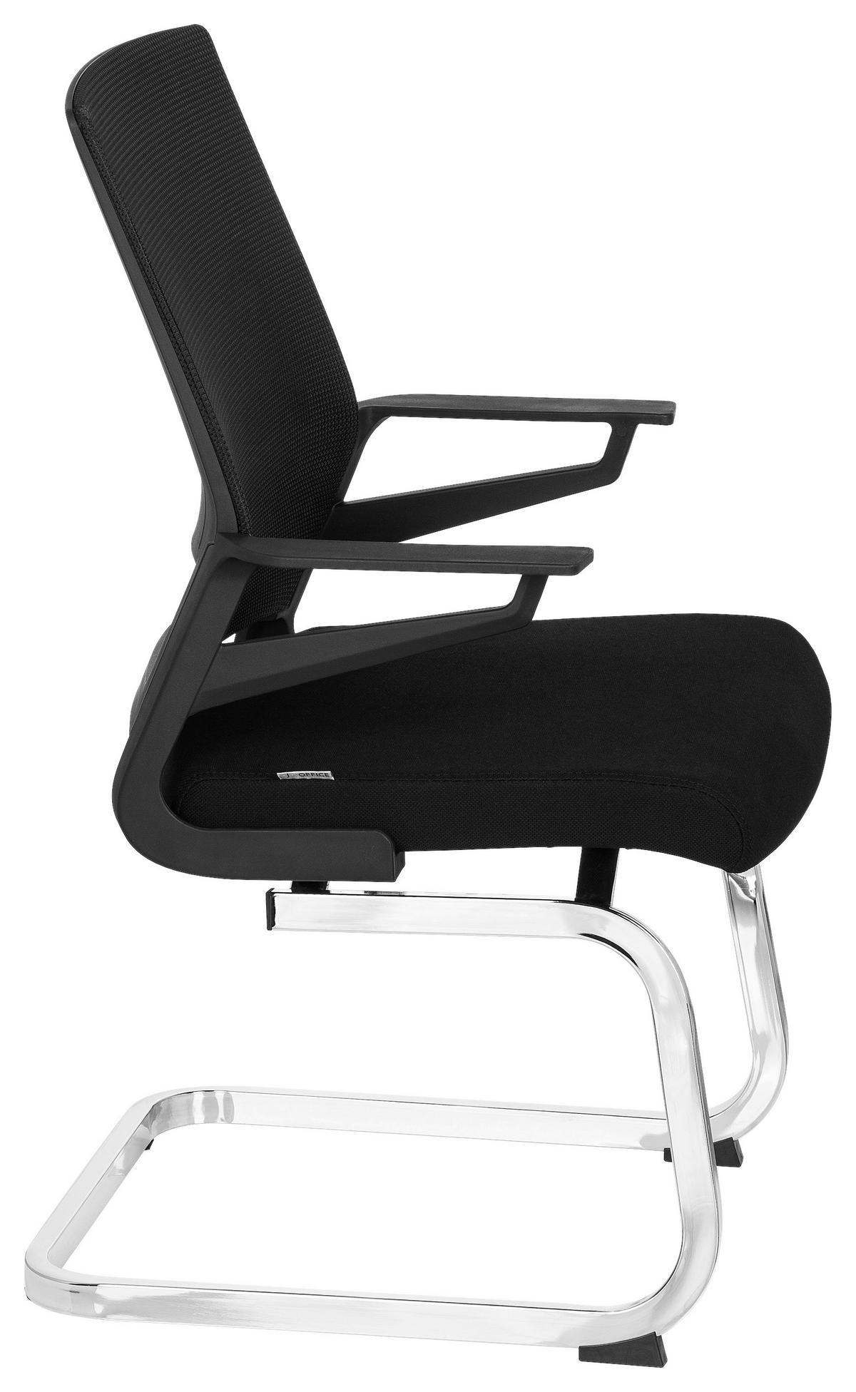 Besucherstuhl Inventor V Schwarz - Chromfarben/Schwarz, MODERN, Kunststoff/Textil (59/95/54cm) - MID.YOU