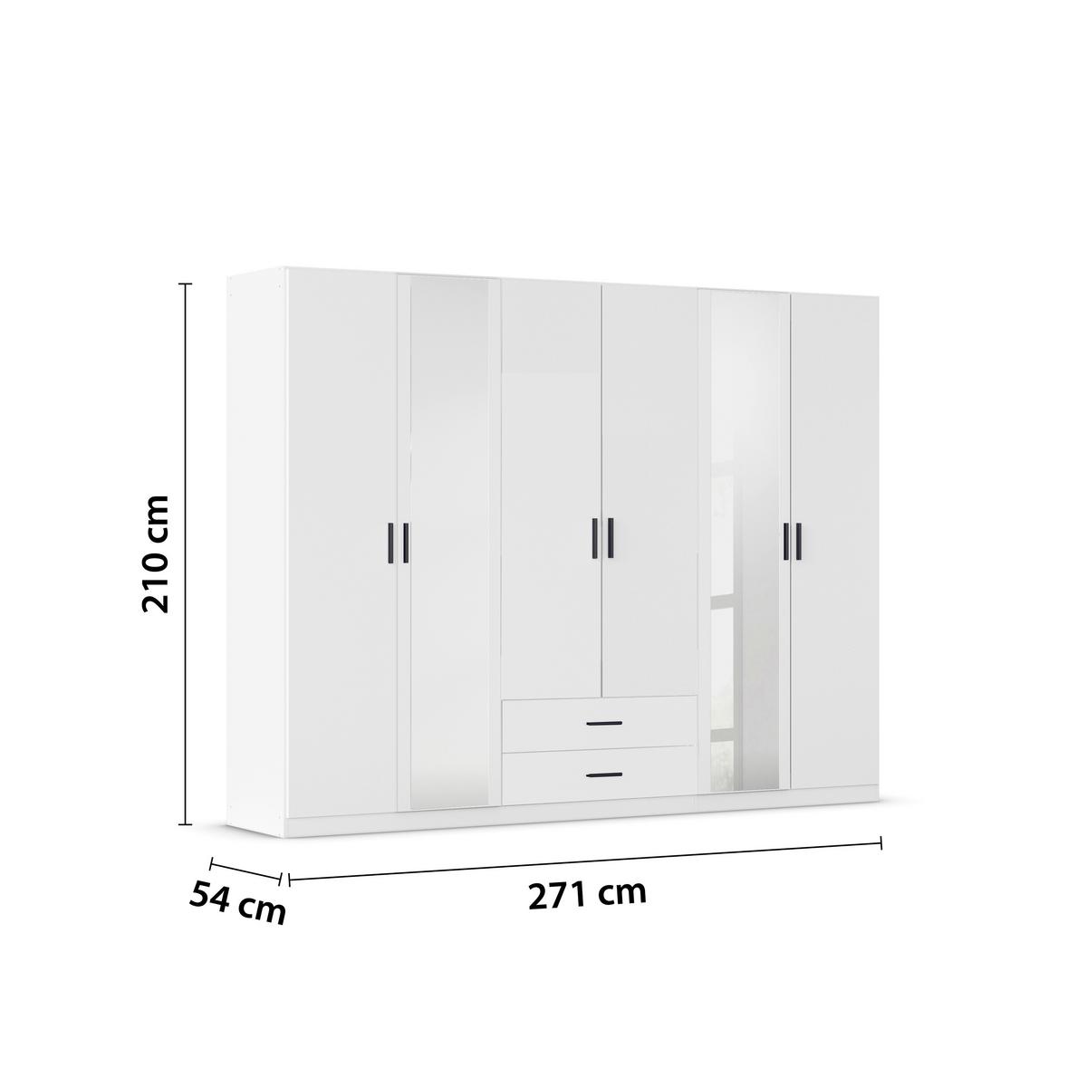 Kleiderschrank Despina - Weiß, KONVENTIONELL, Holzwerkstoff (271/210/54cm)